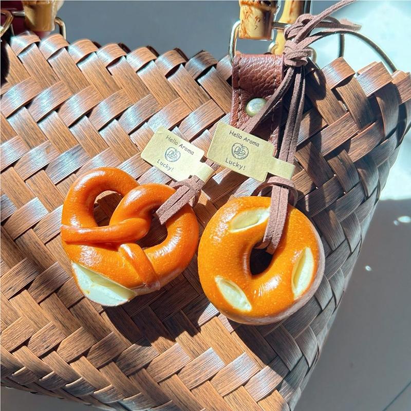 Bag Charm Bread Pendant Nylon Woven Rope Pendant DIY Trendy Mixed Bag Phone Decor Handmade Women Girl Gift