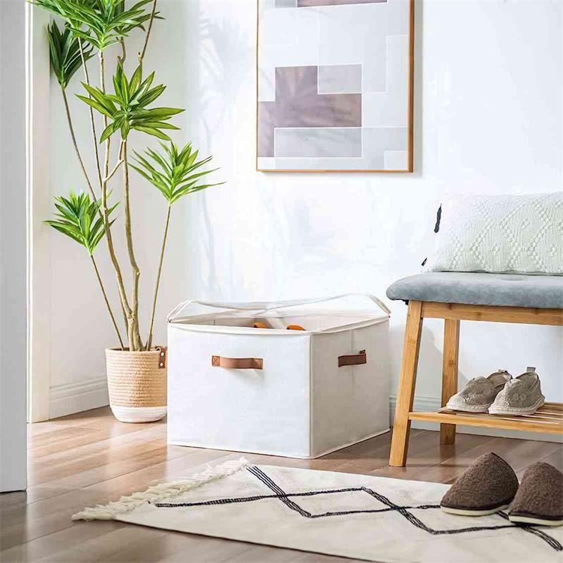 Foldable Shoe Organizer, Fabric Shoe Hanger with Cover, Adjustable Dividers for Shoe storage drawer Box Container Cube Box