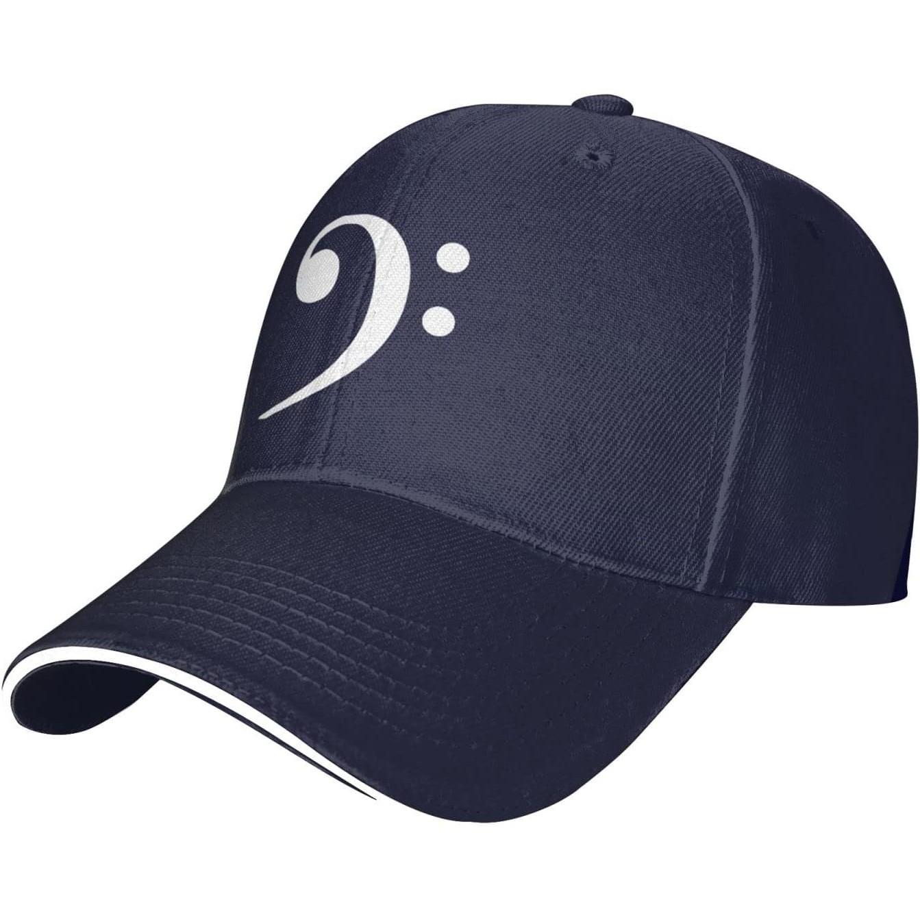

Bass Clef Music Logo Baseball Cap Polyester Sun Protection Adjustable Adult Casual Hat Adjustable