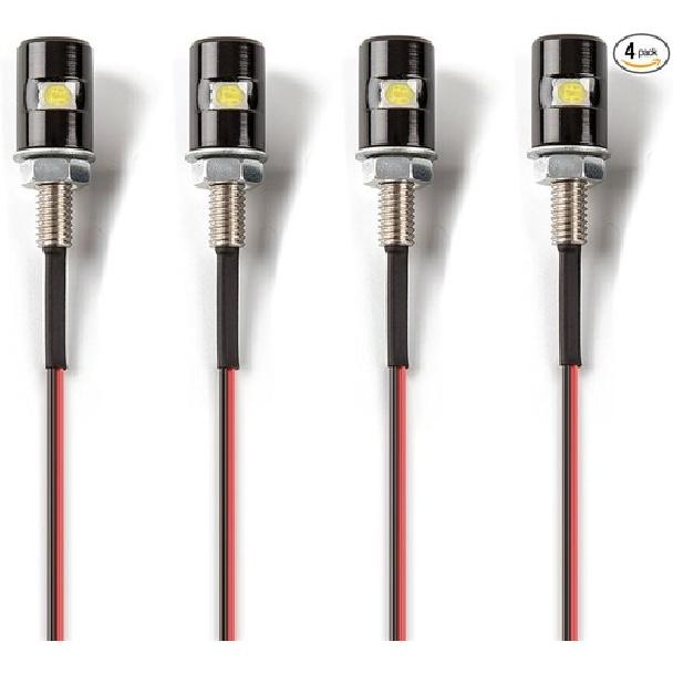4PCS License Plate Light, License Tag Screw Bolt Lamp, 12V White LED Bulb - 4