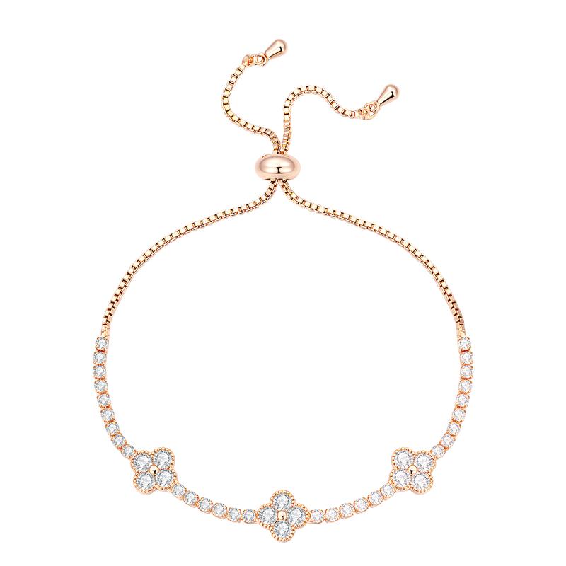 Barbie crystal bracelet [Rose gold four-leaf clover* Exquisite limited edition]  element crystal, sparkling diamond clover TX2603025 золотой