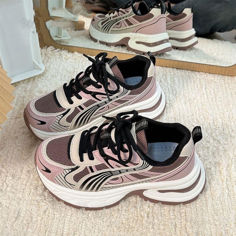 Fashion Woman Shoes 2025 New Sneakers Women Platform Flat Shoe Gray Pink Casual Trainers Ladies Chunky Sneakers Womens Zapatillas Mujern