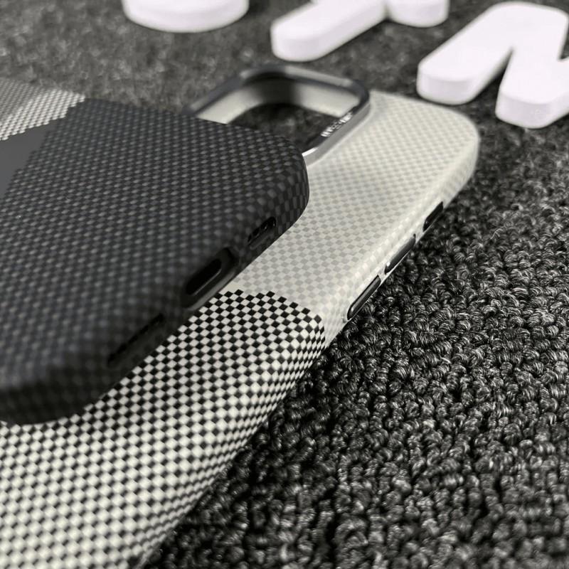Magnetic Snap-On Phone Case IPhone 18 Pro Max 17 Series Kevlar Texture Hard PC Cover Anti-Scratch Shockproof