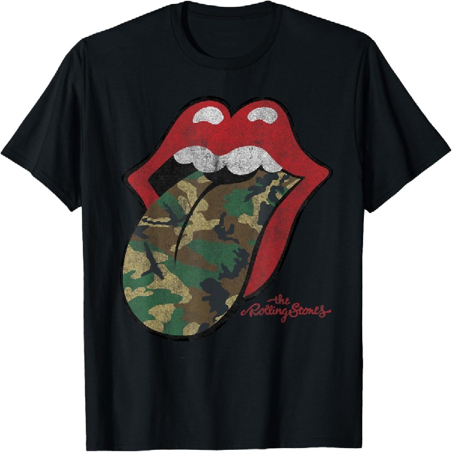 

Official Rolling Stones Distressed Camo Tongue T-Shirt XXXXXL різнокольоровий