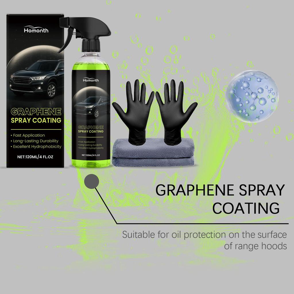 Homonth Automotive Graphene Ceramic Coating Spray, Long-Lasting Hydrophobic Protection, Car Hydrophobic Agent, Ceramic Coating Spray for Cars