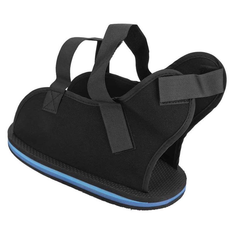 Walking Cast Shoe Open Toe Non Slip Stable Flat Sole Adjustable Canvas Fabric Shock Absorption Washable Injury Post Op Cast Shoe