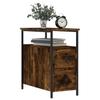 Nightstands (2 Pcs) Smoked Oak Finish 30 X 60 X 60 Cm Engineered Wood