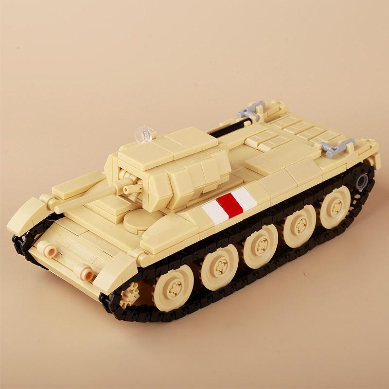 WW2 North African Military German Tiger Tank Building Block UK Soldier Figure Armored Motorcycle Weapon Model Brick Kid Toy Gift