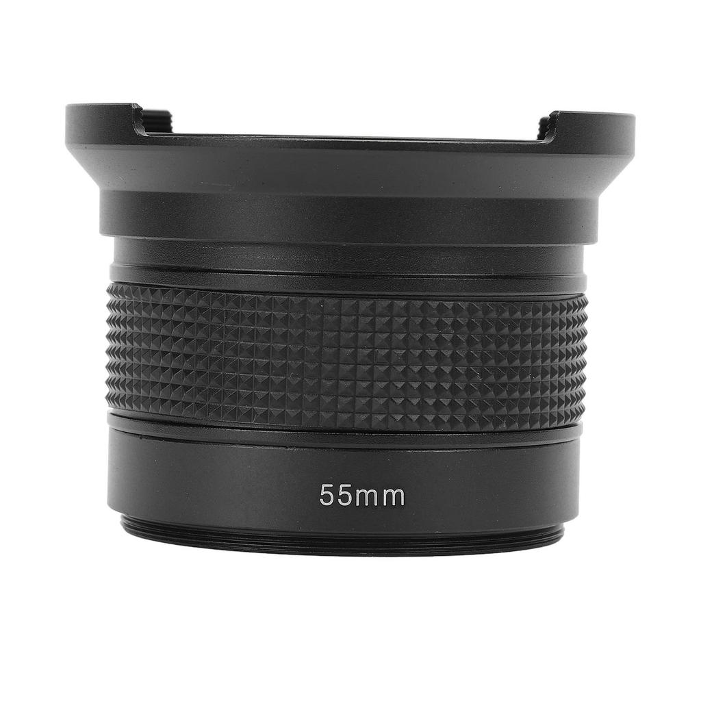 Fisheye Lens 0.35x Super Wide Angle Panoramic Macro 2 in 1 Detachable Lens AF IR Compatible 55mm   2.17in