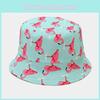 Summer Flamingo Pattern Doublefaced Fisherman Cap With Wide Brim For Sunblock And Youthful Look