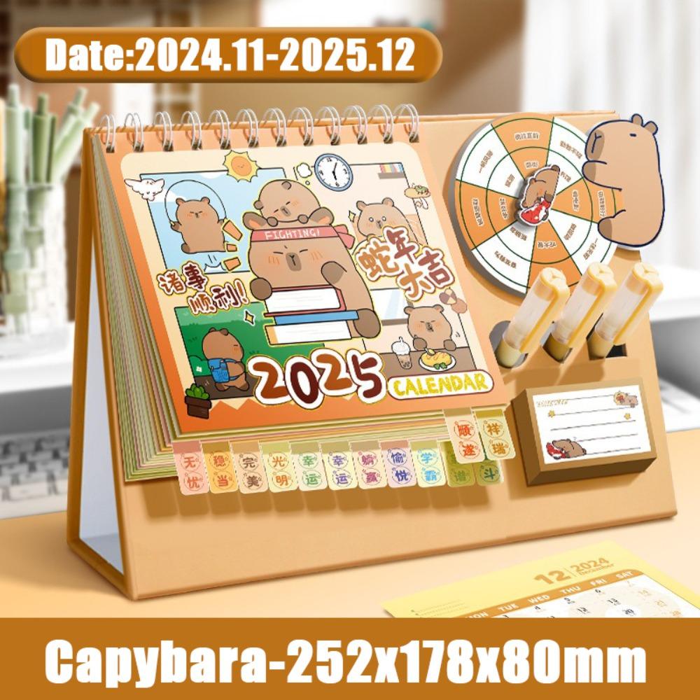 With Lucky Wheel 2025 Calendar Portable Daily Monthly Planner Schedule Snake Year Calendar  Home