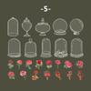 PET Sticker Transparent Plant Flower Botttle Handbook Retro Floral Decoration Stickers DIY Scrapbook Collage Photo Frame