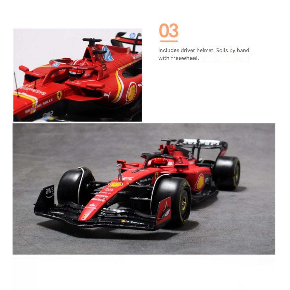 Brago 1:24 Ferrari SF24 F1 Model Machine Assembly DIY (Stand Not Included)