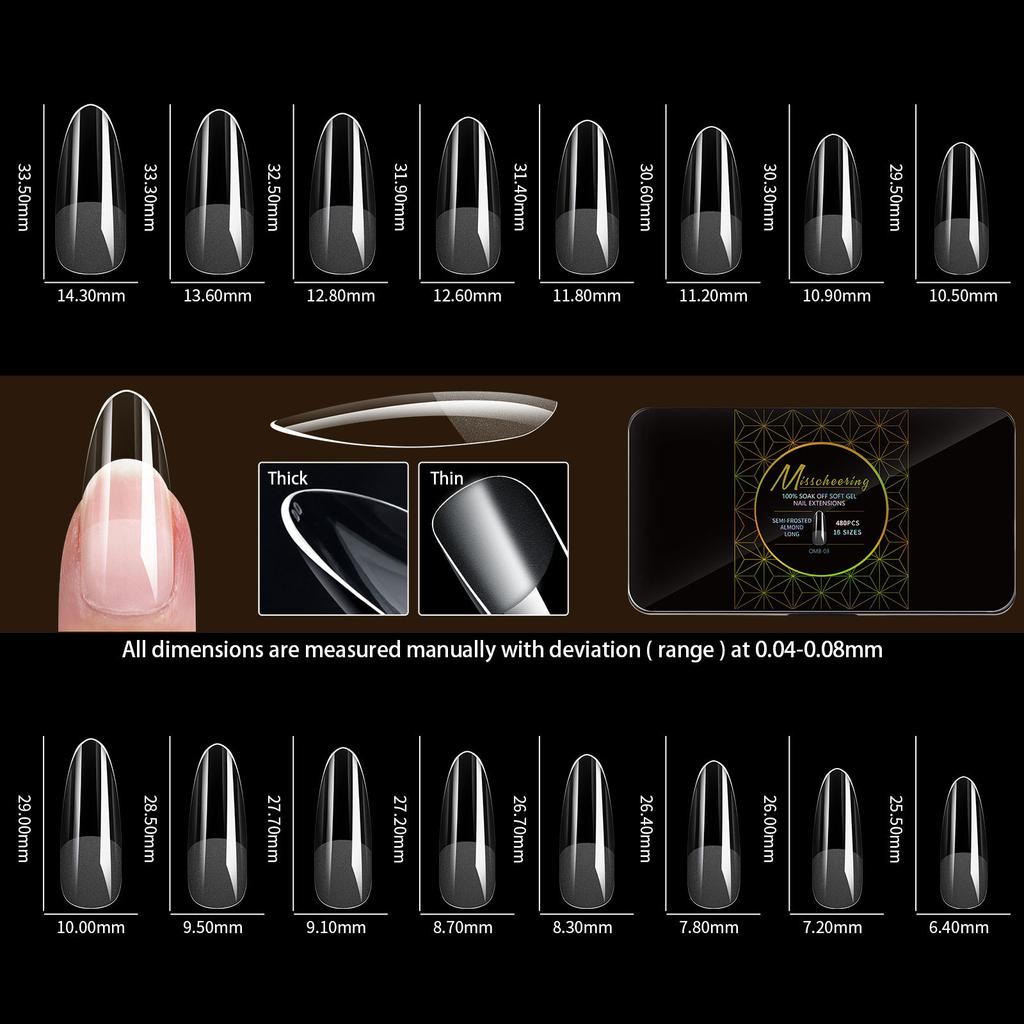 European And American Nail Art, Semi-Matte Nail Art, Seamless Fake Nail Box 480Pcs