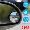 2x 360° Blind Spot Mirrors Frameless Stick On HD Glass Convex for Car Truck SUV