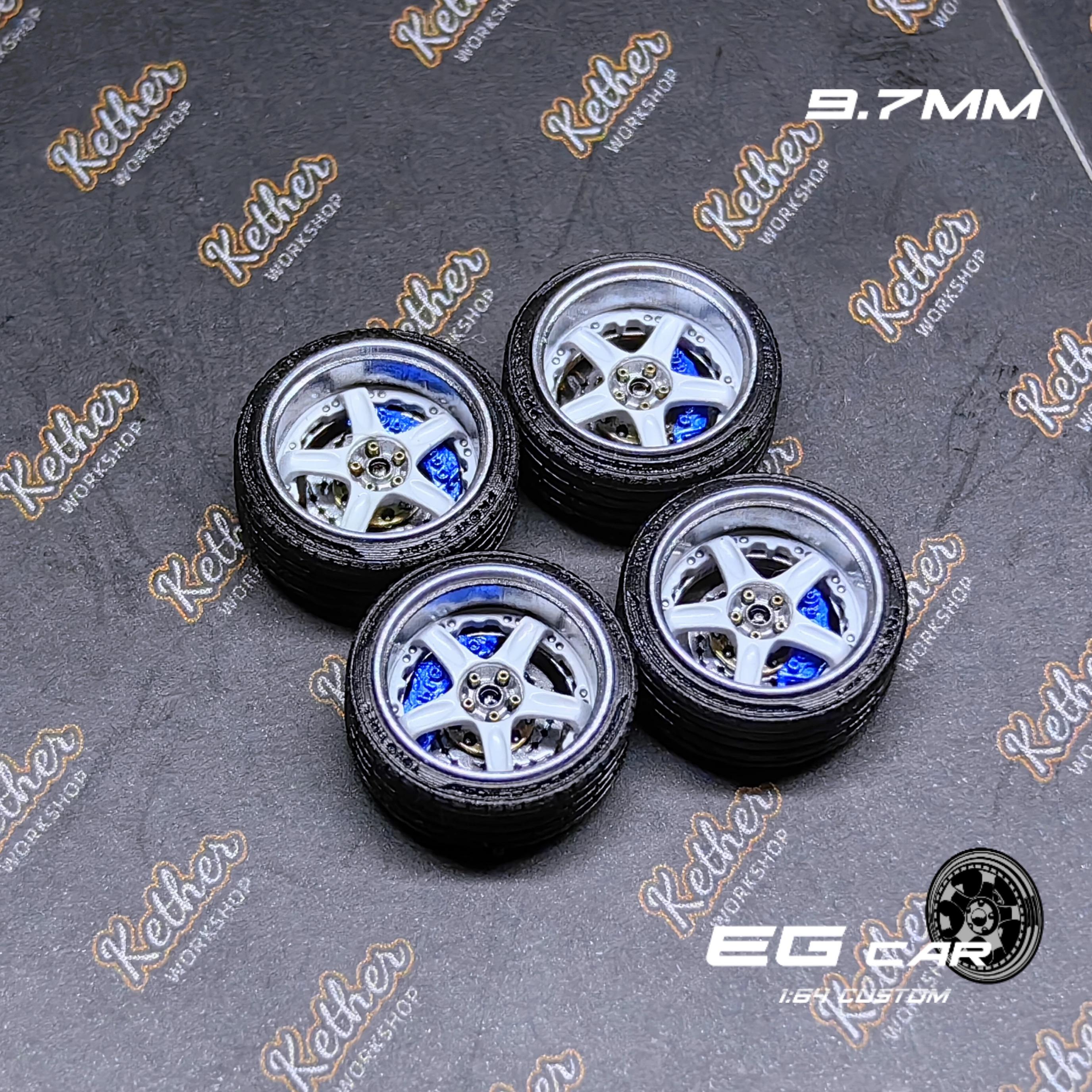 

EGwheels Separate Color 9.7mm 1/64 Scale Car Model Modified Wheels білий