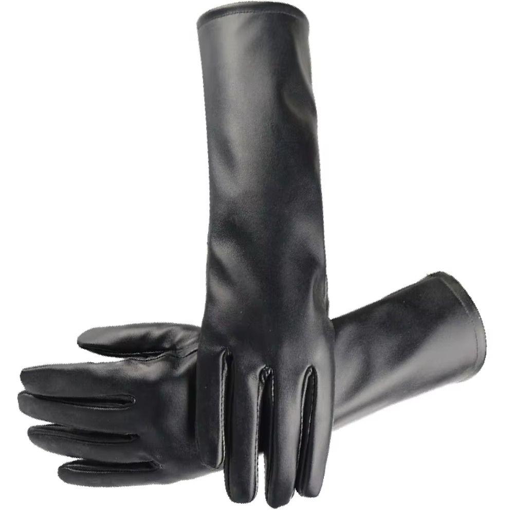 Guanti invernali antiscivolo Guanti impermeabili in pelle PU Personalità Manopole lunghe 30 cm Equitazione