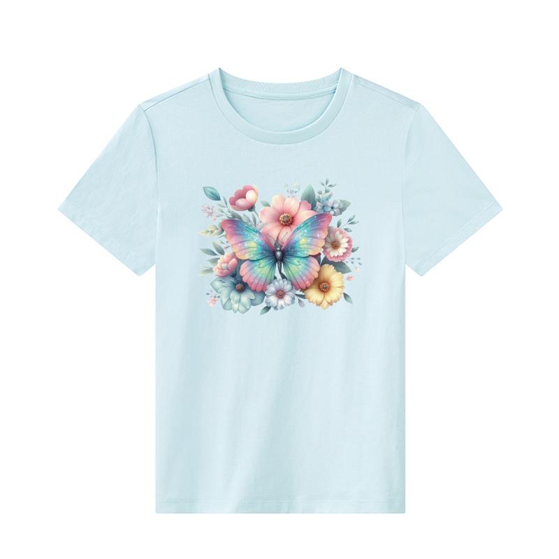 Samolepky na oblečení Akvarel Butterfly Diy Heat Transfer Doplňky k oděvu Nová omyvatelná termo samolepka na oblečení Květina