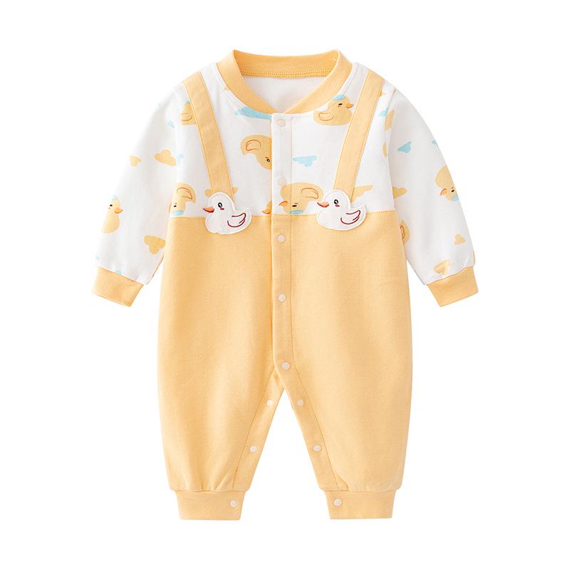 Newborn Unisex Pure Cotton Long Sleeve Cartoon Jumpsuit 90 cm