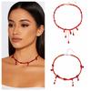Red Blood Drop Necklace Tassel Halloween Choker Fashion Halloween Collarbone Chain  Women