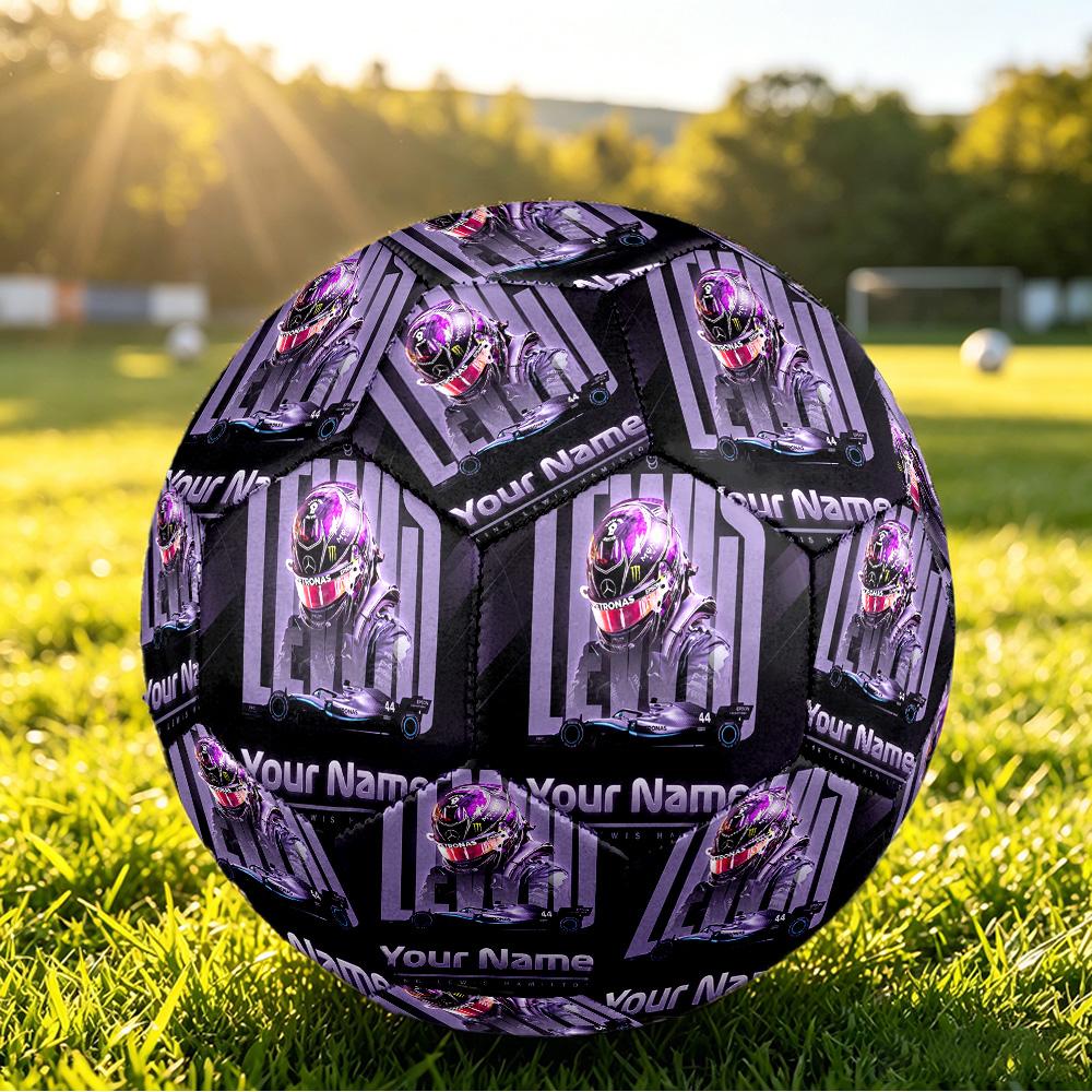 Lewis Hamilton L Size 5 Football, Custom Name Text Personalized Soccer Ball Sport Training Gift