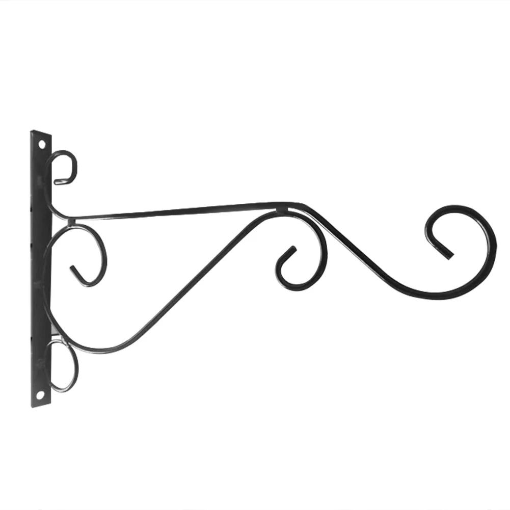 

Wrought Iron Hanging Flower Pot Basket Plant Brackets Flowerpot Hanger Basket Outdoor Wall Mount Planter Hook Garden Decoration