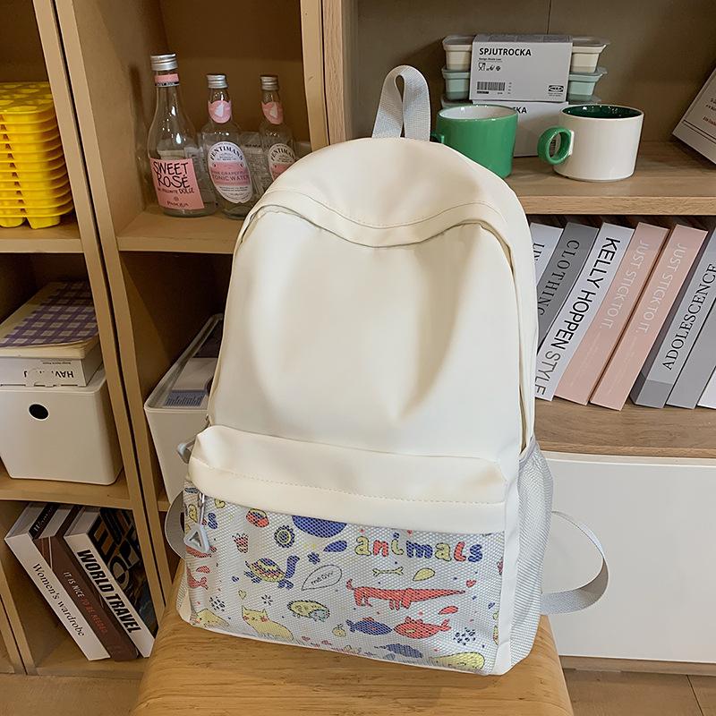 Versatile Lightweight Student Backpack Fashion Printed Backpack Junior High School Student College Wind Nylon School Bag New