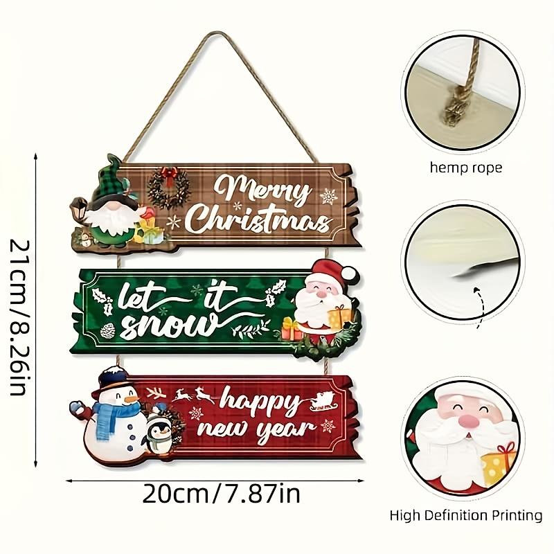 1D Flat Decoration, 1 Set of 1pcs 1D Flat Christmas Ornament Hanging Set | Includes Santa Claus, Snowman, and Reindeer Designs