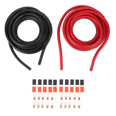 10 Gauge Draht 20 Fuß Rot Schwarz Kfz-Kabel Strom-Massekabel Kupfer Flexibles Kabel mit Anschlusslitze Schrumpfschlauch
