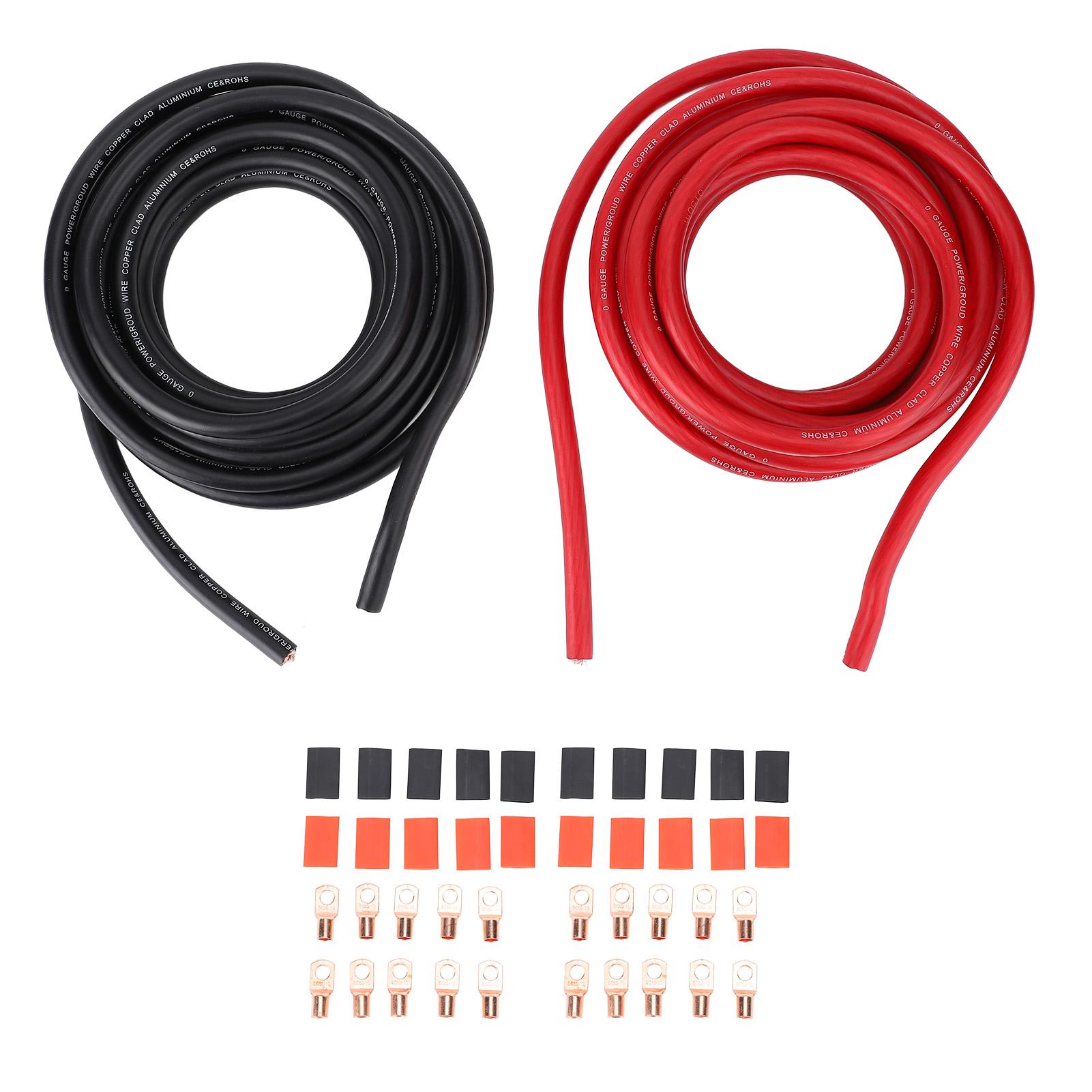 

Автомобильный заземляющий кабель 1/0AWG 20 футов шнур питания защита от трещин надежное соединение с термоусадочной трубкой для автомобильной магнитолы динамика