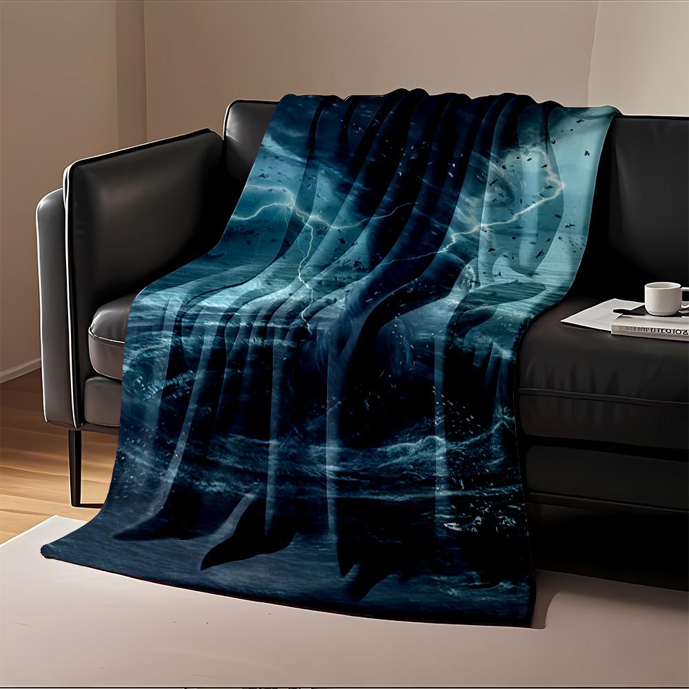 Epic Ocean Tornado with Lighting Effects Flannel Blanket for Bedroom, Living Room, Sofa, and Nap Sofas