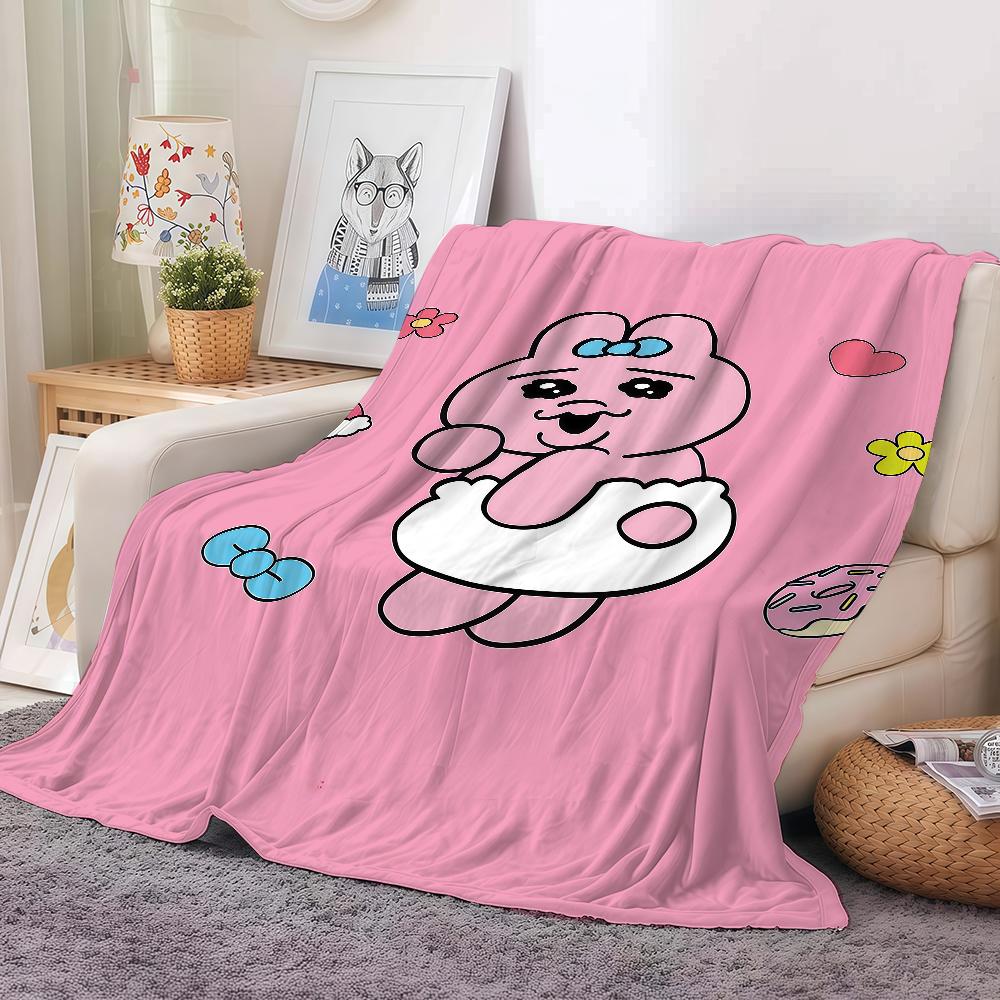 

Cute 0-opanchu Cartoon U-usagi Blanket Warm And Soft Suitable For Bedroom Living Room Sofa Bed Office Travel Camping 30x40in