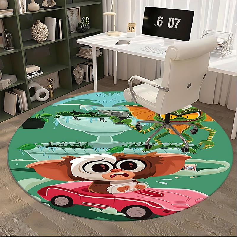 Gizmo,Gremlin Chair mat Round Rug Office carpet, Machine Washable, Non slip, Suitable for Living Rooms, Bedrooms