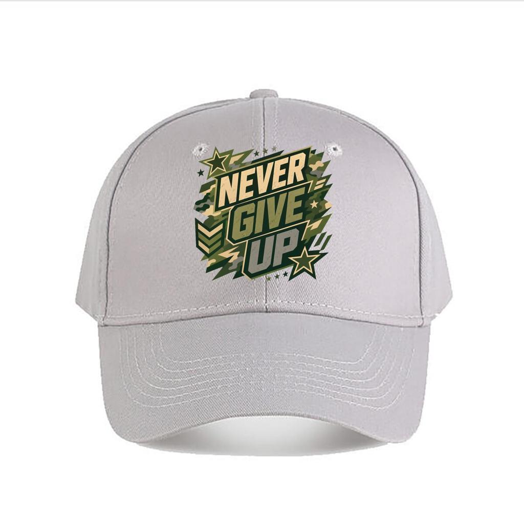Never Give Up Military Motivation Baseball Cap Fashion Outdoor Sports Sunhat Unisex Snapback Cap Womens