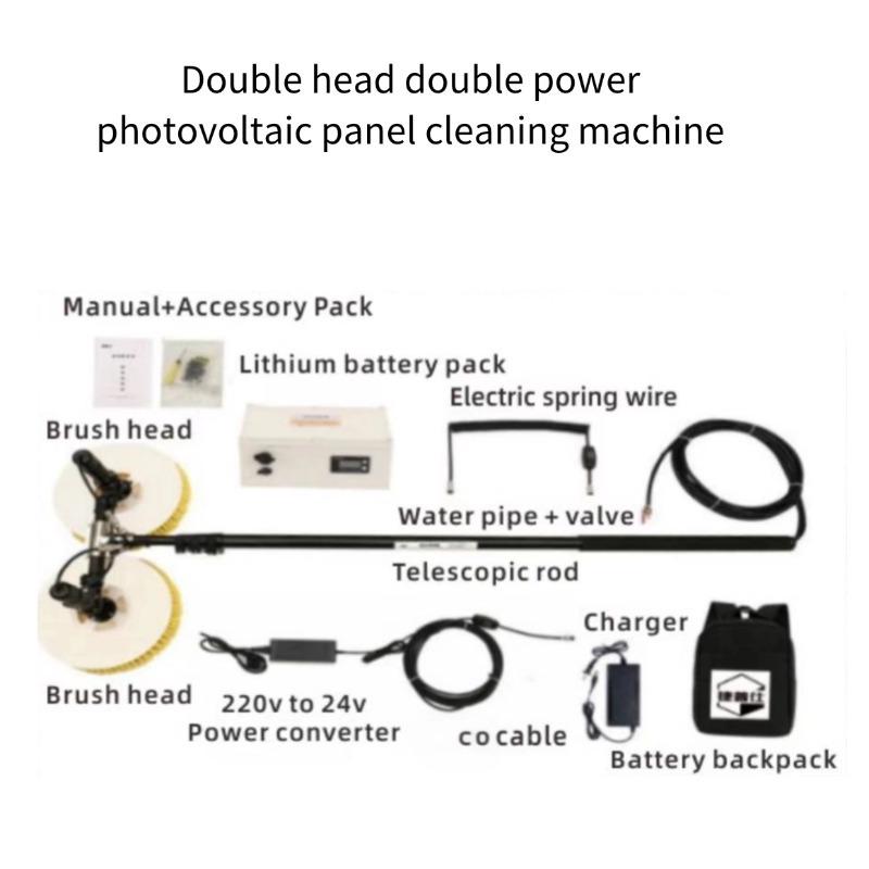 Jepus Dual-Head Electric Solar Panel Cleaning Brush