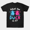 Men Black Print T-shirt What The Ducks Is It No-Cut Transfer Paper Print Cotton Tshirt