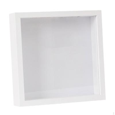 Display Case Frame Shadow Photo Storage Desk Wood Memory with Slot Stamps