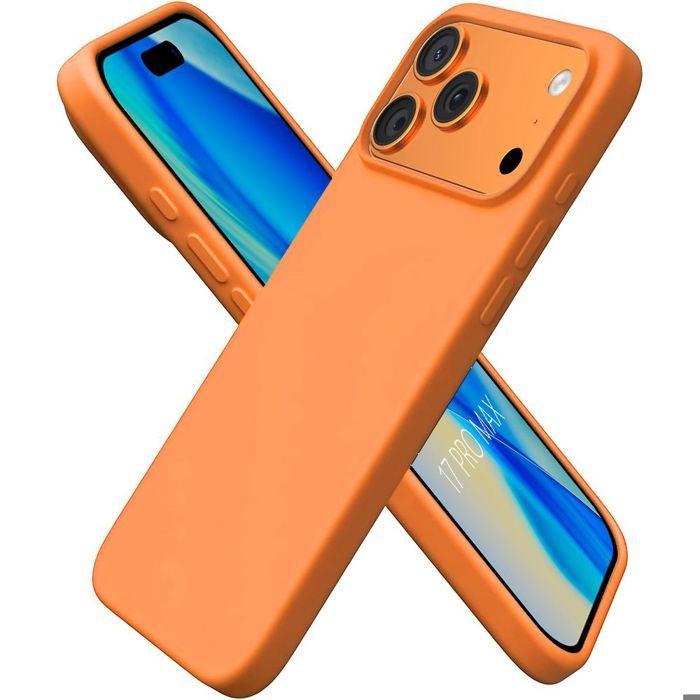 Coque Silicone - BOOLING - pour iPhone 17 Pro Max - Protection Ultra Slim Souple Mat Orange