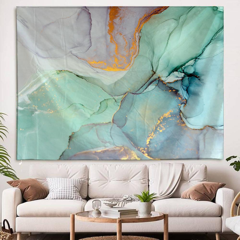 Marmormønster Stue Stort billedvev Soverom Estetikk Veggoppheng i enkel stil hjemmedekorasjon