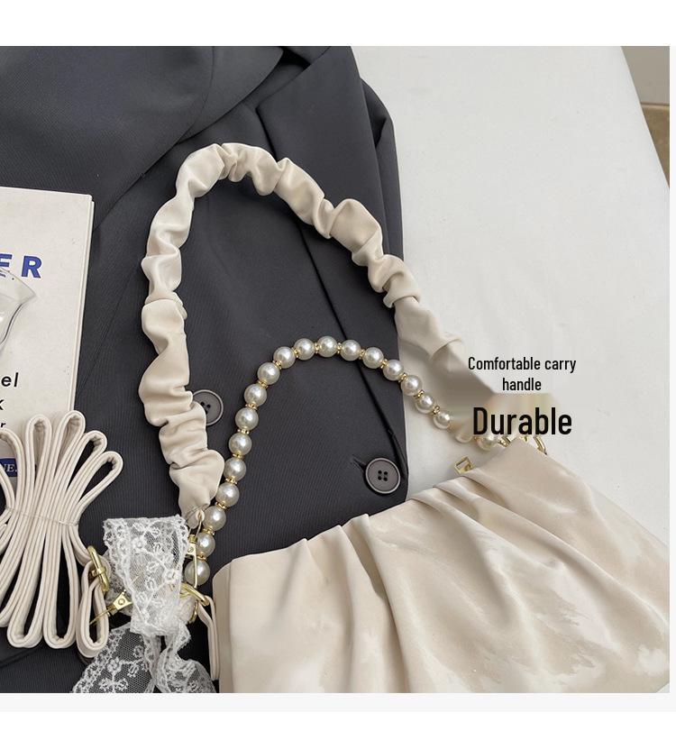 Pearl Temperament Women's Ruched Cloud Shoulder Bag - Spring 2025 Fashion