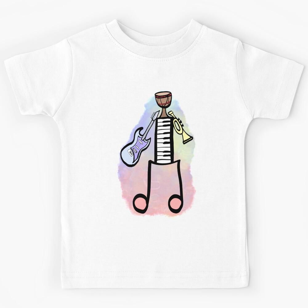Instrument man colored with colored background Kids T-Shirt 110