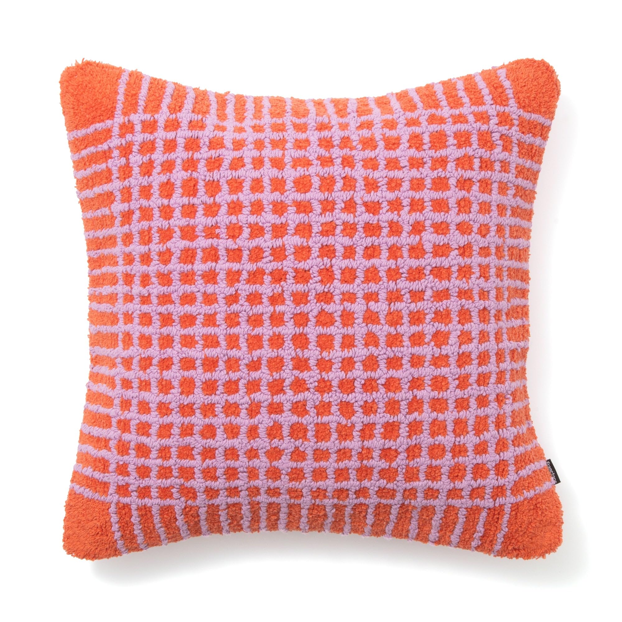 

Francfranc Tufted Plaid Cushion Cover, 45cm x 45cm, Orange (035) - Perfect for interior decoration, housewarmings, or as a gift.