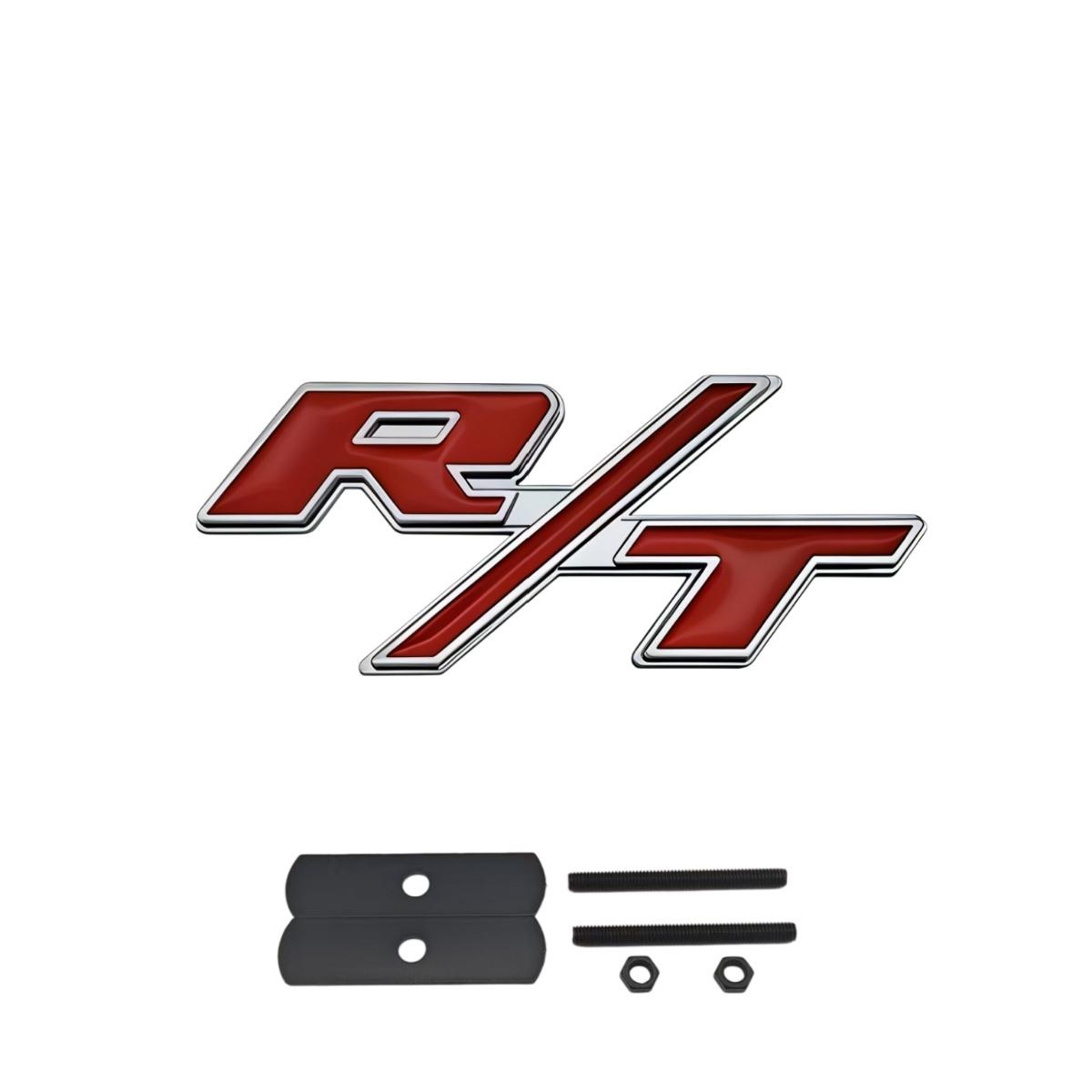 3D Kovové Logo Odznak Nálepka RT R/T Predná Mriežka Bočný Blatník Zadný Kufor Znak Nálepka L Grill červená