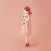 Cute Stuffed Cherry Print Skirt Girl Shape Doll Accompany Appease Toy for Kids