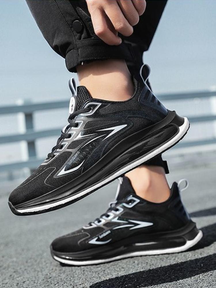 Fashion Cushioned Insole Male Sports Shoes Mesh Upper Outdoor Black Size 9 Stylish Original Deals Walking Wide Gym Men's Casual Sneakers