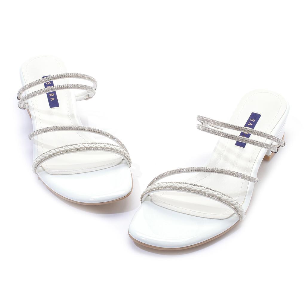 Saera Mule Round Toe Cowhide Two-Way Twisted Closure 3Cm S22M026 (B Type)