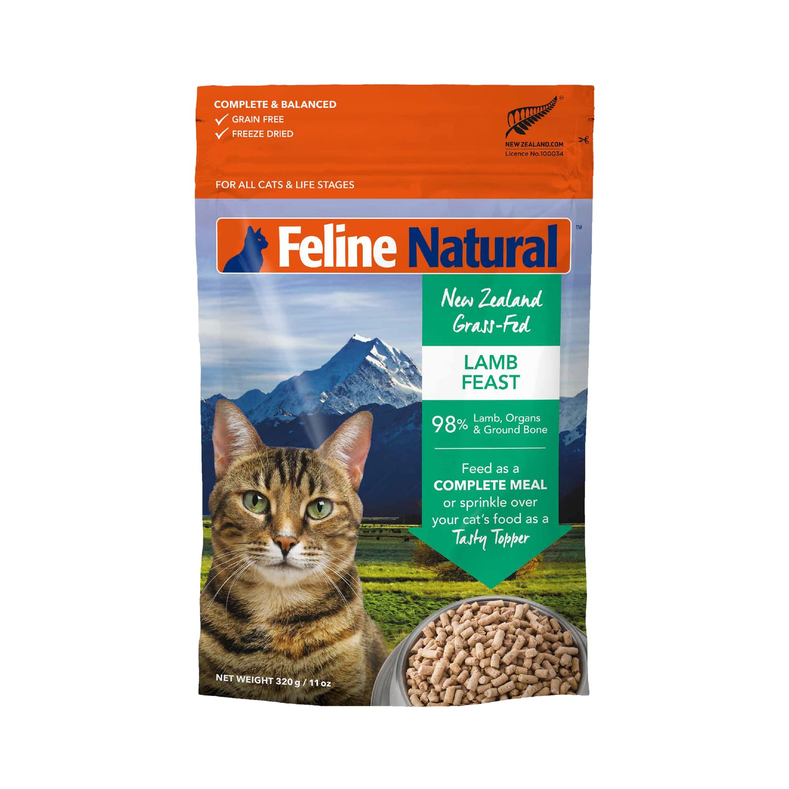 

Feline Natural кошачий корм 320г сублимированный, ягненок,