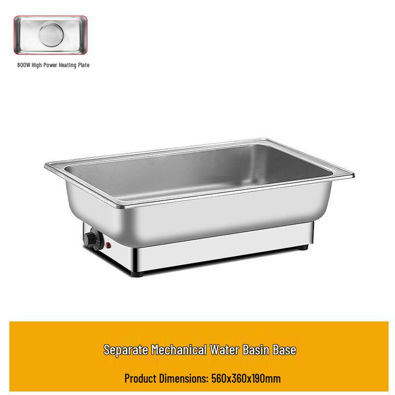 Electric Stainless Steel Buffet Warming Stove with Visual Flip-Top for Hotel and Canteen Use