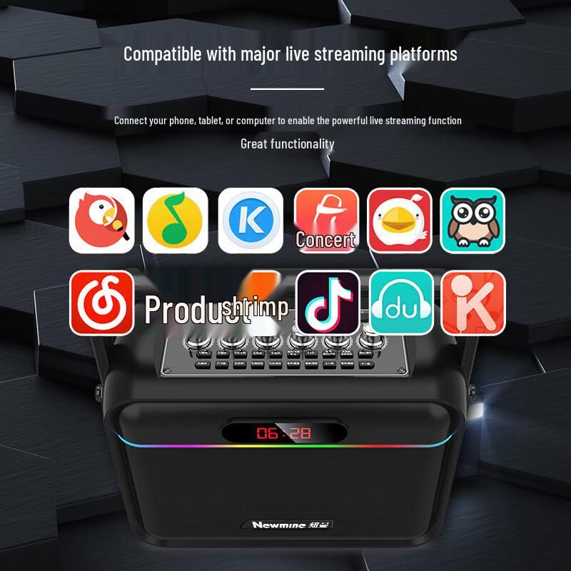 Newsmy K112 Portable KTV & Live Broadcast Speaker with Sound Card