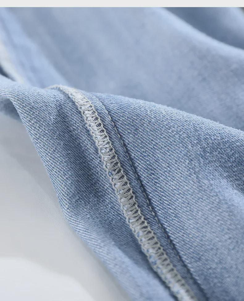 Women's Wide-Leg Tencel Denim Pants with YKK Zipper - Summer 2025 Draping Ice Silk Loose Fit